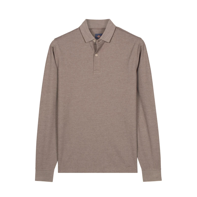 Baileys Polo Lange Mouw | Bruin Melange | www.pietkoopmans.nl