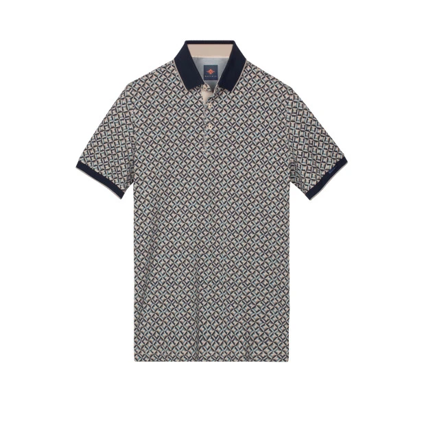 Baileys Polo Korte Mouw | Indigo Print | www.pietkoopmans.nl