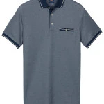 Baileys Polo Korte Mouw | Blauw Melange | www.pietkoopmans.nl