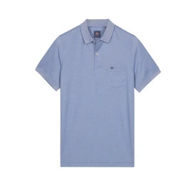Baileys Polo Korte Mouw | Middenblauw Melange