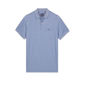 Baileys Polo Korte Mouw | Middenblauw Melange