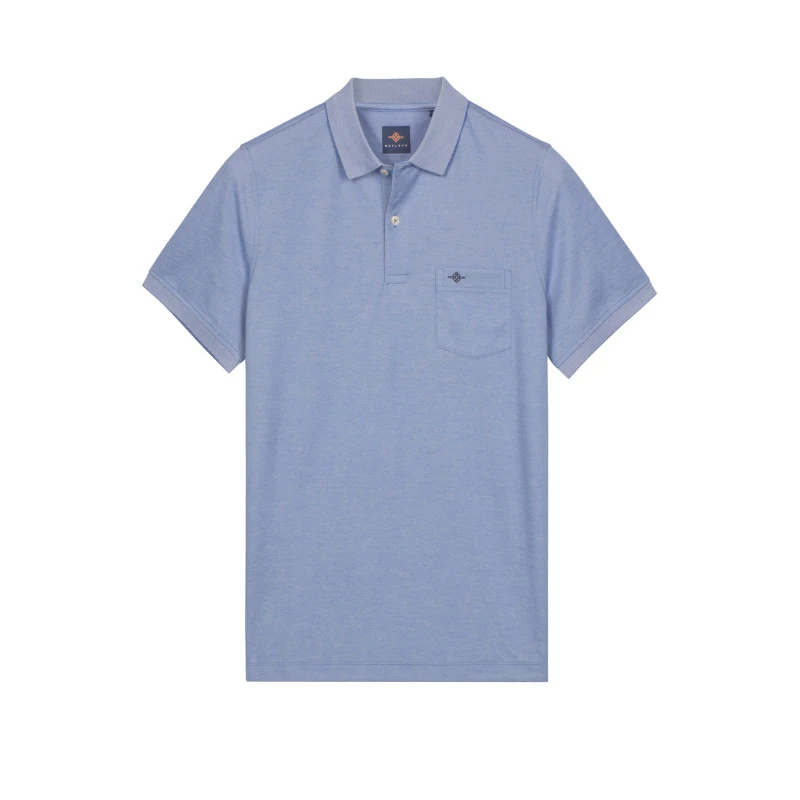Baileys Polo Korte Mouw | Middenblauw Melange