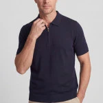 Baileys Gebreide Polo met Rits | Donkerblauw | www.pietkoopmans.nl