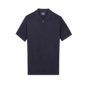 Baileys Gebreide Polo met Rits | Donkerblauw