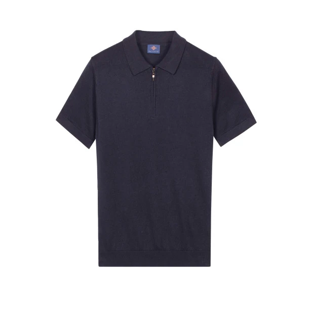 Baileys Gebreide Polo met Rits | Donkerblauw | www.pietkoopmans.nl