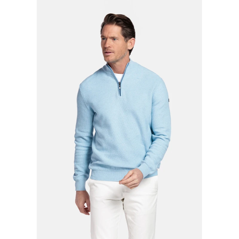 Baileys Half Zip Trui | Lichtblauw | www.pietkoopmans.nl