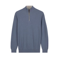 Baileys Half Zip Trui | Jeansblauw