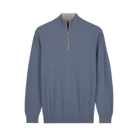 Baileys Half Zip Trui | Jeansblauw