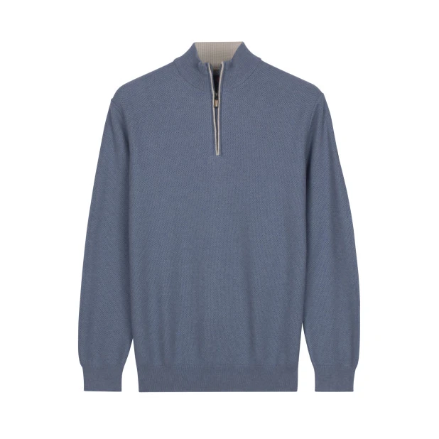 Baileys Half Zip Trui | Jeansblauw | www.pietkoopmans.nl