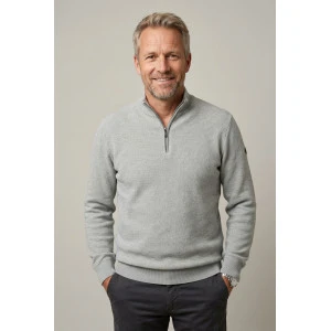 Baileys Half Zip Trui | Zacht Grijs