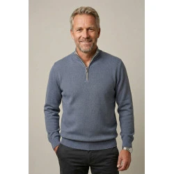 Baileys Half Zip Trui | Jeansblauw