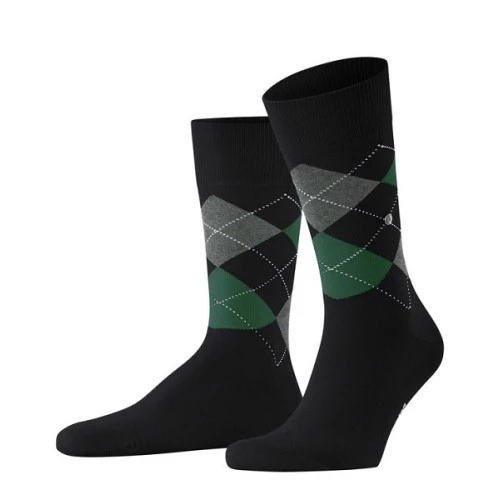 Burlington Sokken King | Zwart Groen | www.pietkoopmans.nl