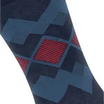 Burlington Linnen Fashion Sokken | Blauw Print | www.pietkoopmans.nl