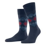 Burlington Linnen Fashion Sokken | Blauw Print | www.pietkoopmans.nl