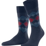 Burlington Linnen Fashion Sokken | Blauw Print | www.pietkoopmans.nl