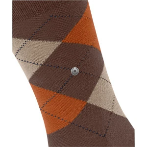 Burlington Sokken Edinburgh | Beige Oranje Geruit