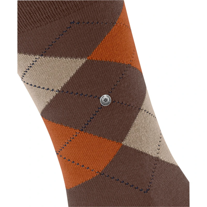 Burlington Sokken Edinburgh | Beige Oranje Geruit | www.pietkoopmans.nl