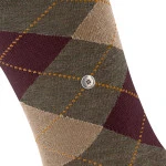 Burlington Edinburgh Mel Sokken | Camel Bordeaux Geruit  | www.pietkoopmans.nl