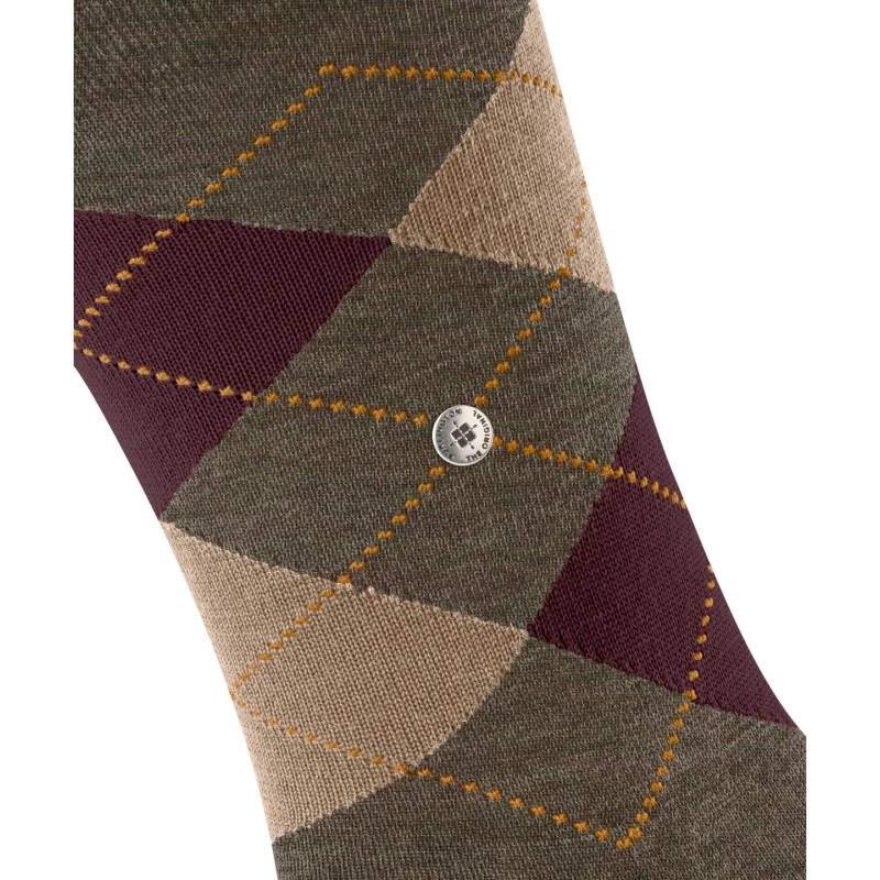 Burlington Edinburgh Mel Sokken | Camel Bordeaux Geruit  | www.pietkoopmans.nl