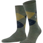 Burlington Edinburgh Mel Sokken | Olijf Mosterd Donkerblauw Geruit | www.pietkoopmans.nl