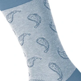 Burlington Paisley Sokken | Lichtblauw