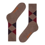 Burlington Sokken | Argyle  Marine Bordeaux Taupe