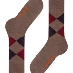Burlington Sokken | Argyle  Marine Bordeaux Taupe
