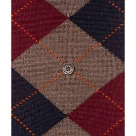Burlington Sokken | Argyle  Marine Bordeaux Taupe