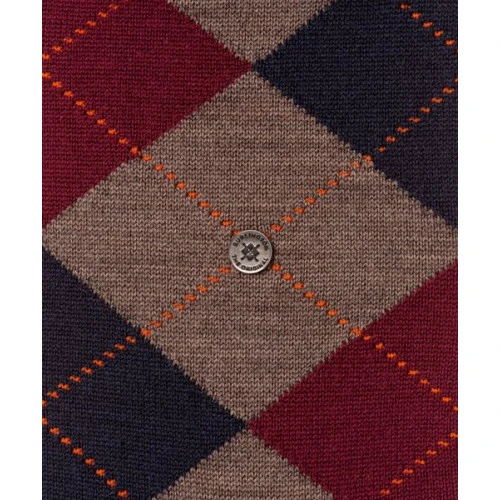 Burlington Sokken | Argyle  Marine Bordeaux Taupe
