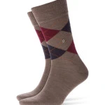 Burlington Sokken | Argyle  Marine Bordeaux Taupe