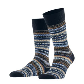 Burlington Fair Isle Sokken | Blauw