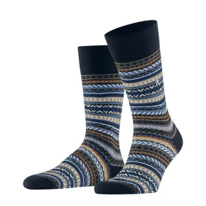 Burlington Fair Isle Sokken | Blauw