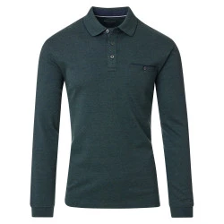 Casamoda Polo Lange Mouw | Donker Groen