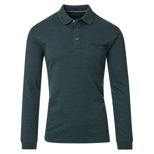 Casamoda Polo Lange Mouw | Donker Groen | www.pietkoopmans.nl