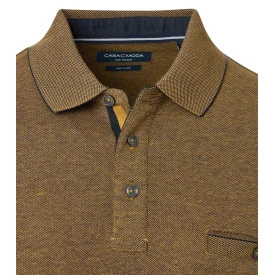 Casamoda Polo Lange Mouw | Mosterd Gemeleerd