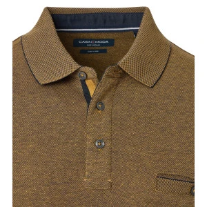 Casamoda Polo Lange Mouw | Mosterd Gemeleerd
