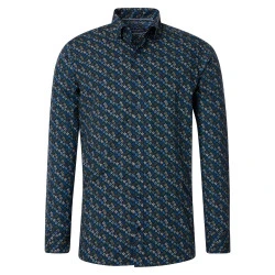 Casamoda Overhemd | Blauw Gebloemd