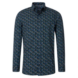 Casamoda Overhemd | Blauw Gebloemd