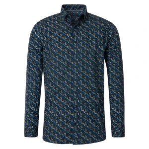 Casamoda Overhemd | Blauw Gebloemd