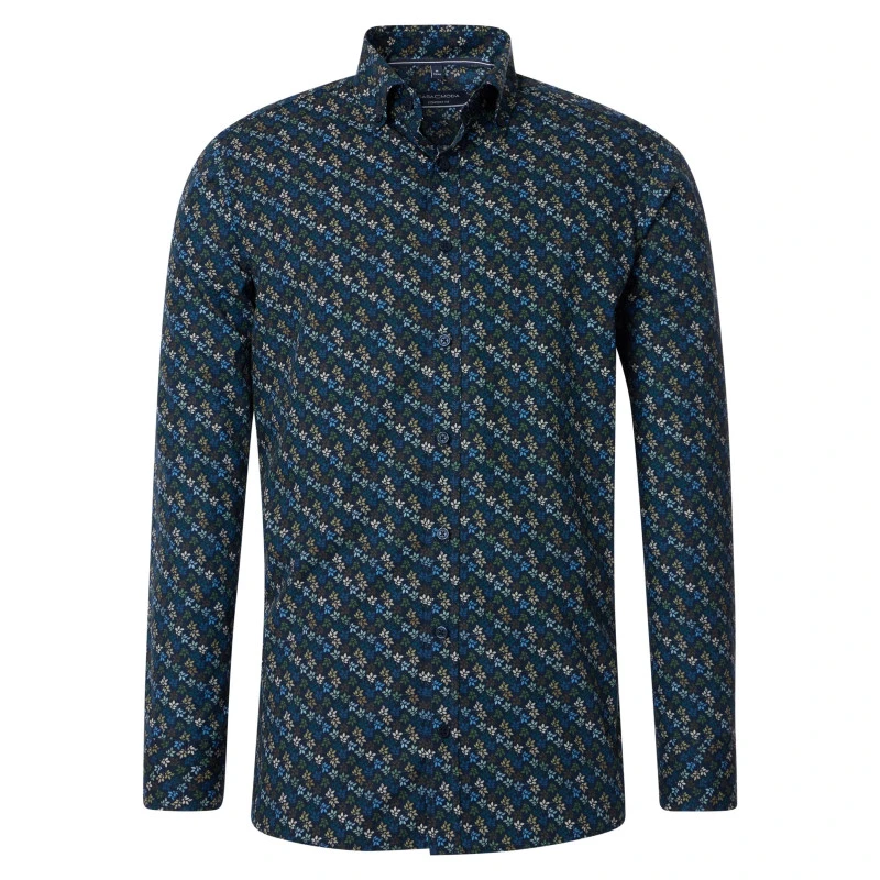 Casamoda Overhemd | Blauw Gebloemd | www.pietkoopmans.nl