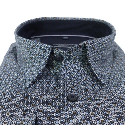 Casamoda Overhemd | Marine Cognac Print