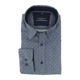 Casamoda Overhemd | Marine Cognac Print