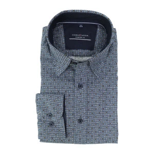 Casamoda Overhemd | Marine Cognac Print