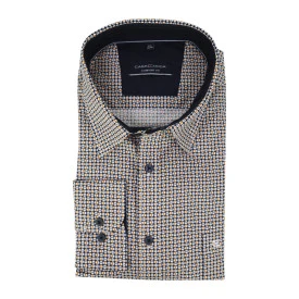 Casamoda Overhemd | Marine Geel Print
