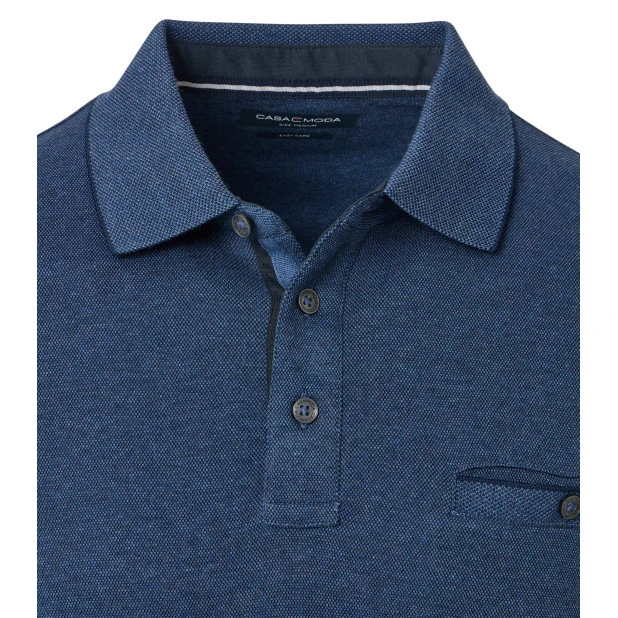 Casamoda Polo Lange Mouw | Jeans Blauw | www.pietkoopmans.nl