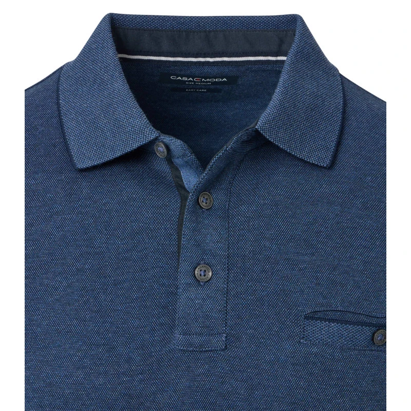 Casamoda Polo Lange Mouw | Jeans Blauw | www.pietkoopmans.nl