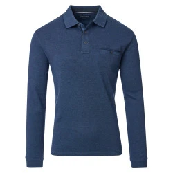 Casamoda Polo Lange Mouw | Jeans Blauw