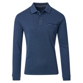 Casamoda Polo Lange Mouw | Jeans Blauw
