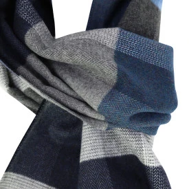 Casamoda Shawl Geweven | Antra Blauw Geblokt