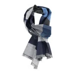 Casamoda Shawl Geweven | Antra Blauw Geblokt | www.pietkoopmans.nl